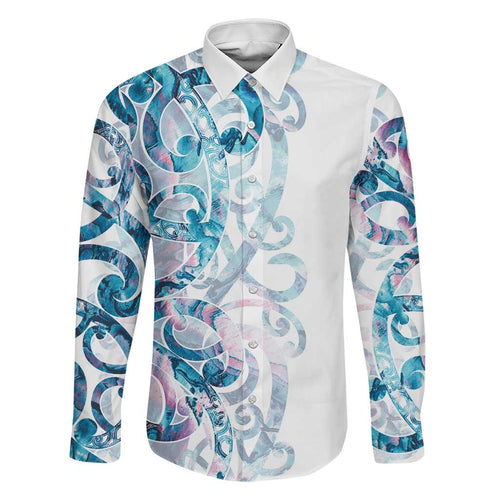 Turquoise Paua Shell Maori Family Matching Off Shoulder Maxi Dress and Hawaiian Shirt Koru Kowhaiwhai - Aussie Hoodie