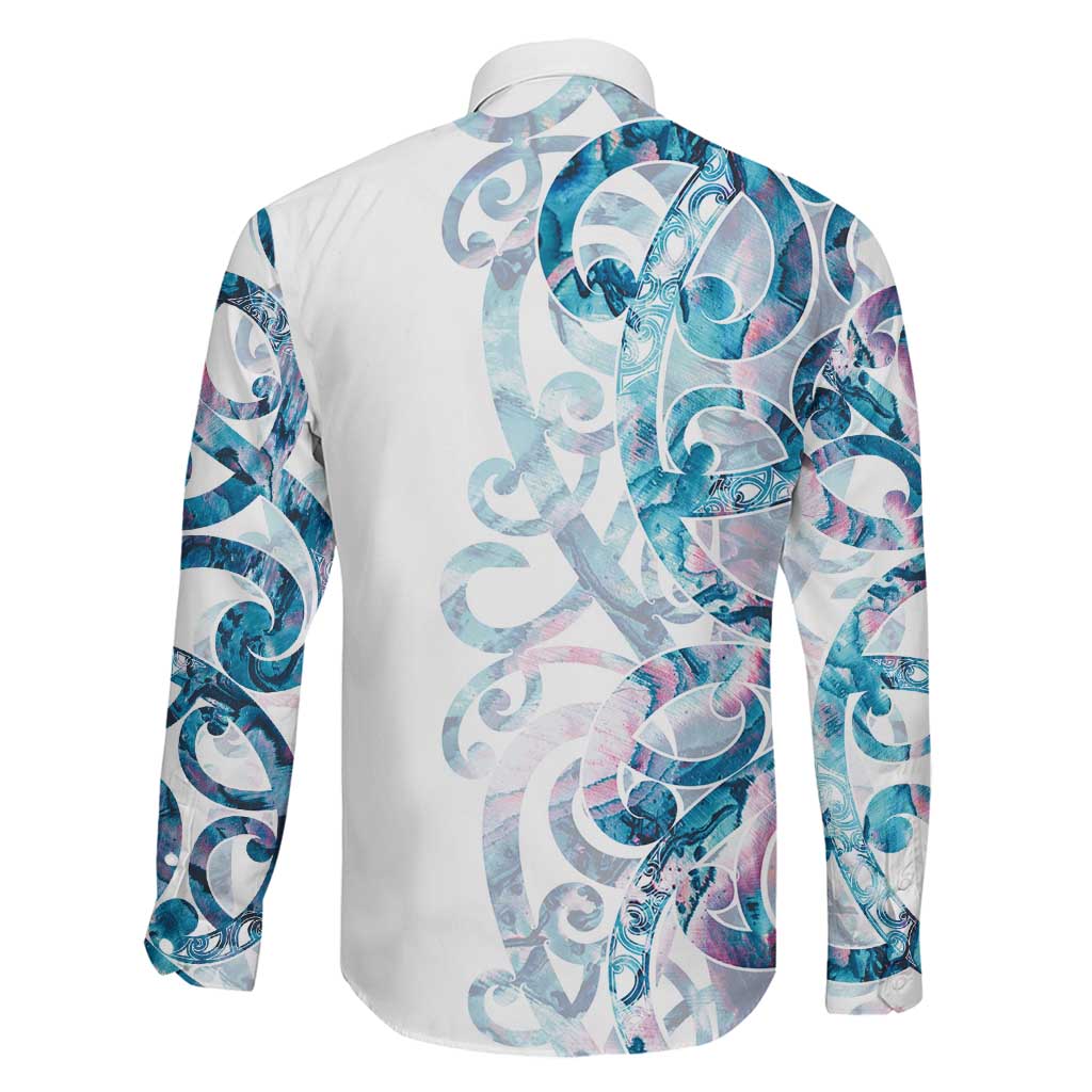 Turquoise Paua Shell Maori Family Matching Short Sleeve Bodycon Dress and Hawaiian Shirt Koru Kowhaiwhai - Aussie Hoodie