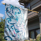 Turquoise Paua Shell Maori Garden Flag Koru Kowhaiwhai - Aussie Hoodie