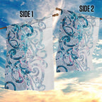 Turquoise Paua Shell Maori Garden Flag Koru Kowhaiwhai - Aussie Hoodie