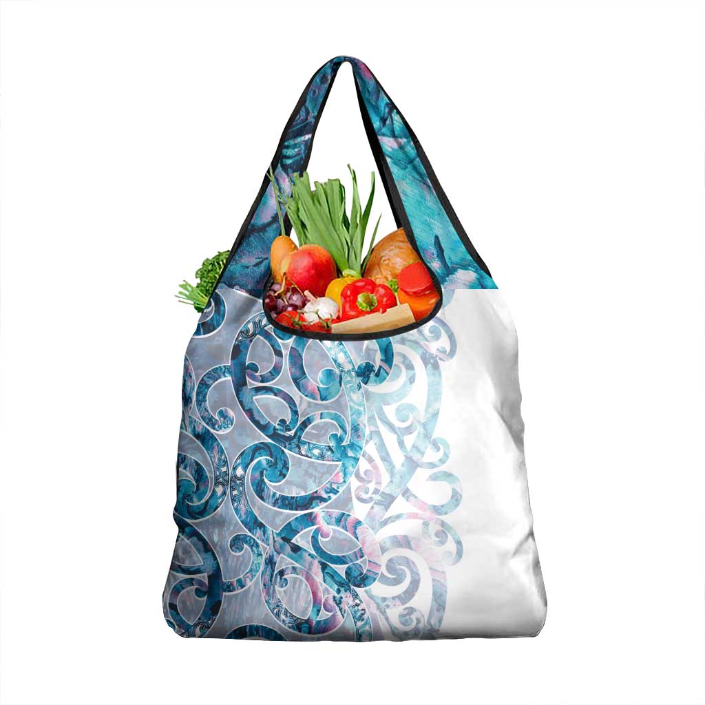 Turquoise Paua Shell Maori Grocery Bag Koru Kowhaiwhai - Aussie Hoodie