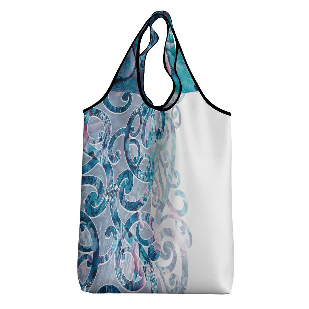 Turquoise Paua Shell Maori Grocery Bag Koru Kowhaiwhai - Aussie Hoodie