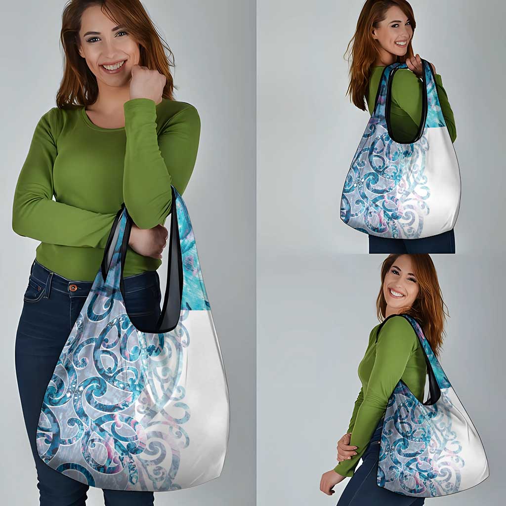Turquoise Paua Shell Maori Grocery Bag Koru Kowhaiwhai - Aussie Hoodie