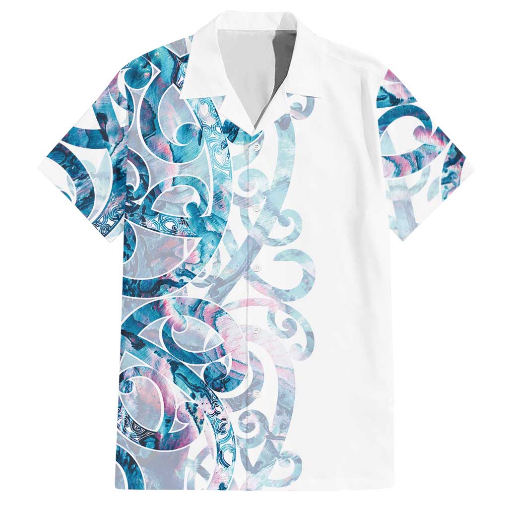 Turquoise Paua Shell Maori Hawaiian Shirt Koru Kowhaiwhai - Aussie Hoodie