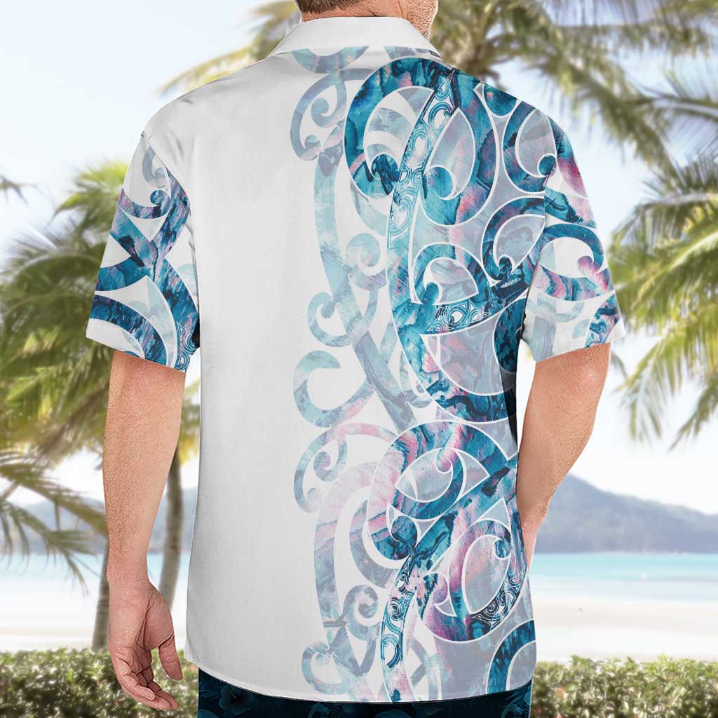 Turquoise Paua Shell Maori Hawaiian Shirt Koru Kowhaiwhai - Aussie Hoodie