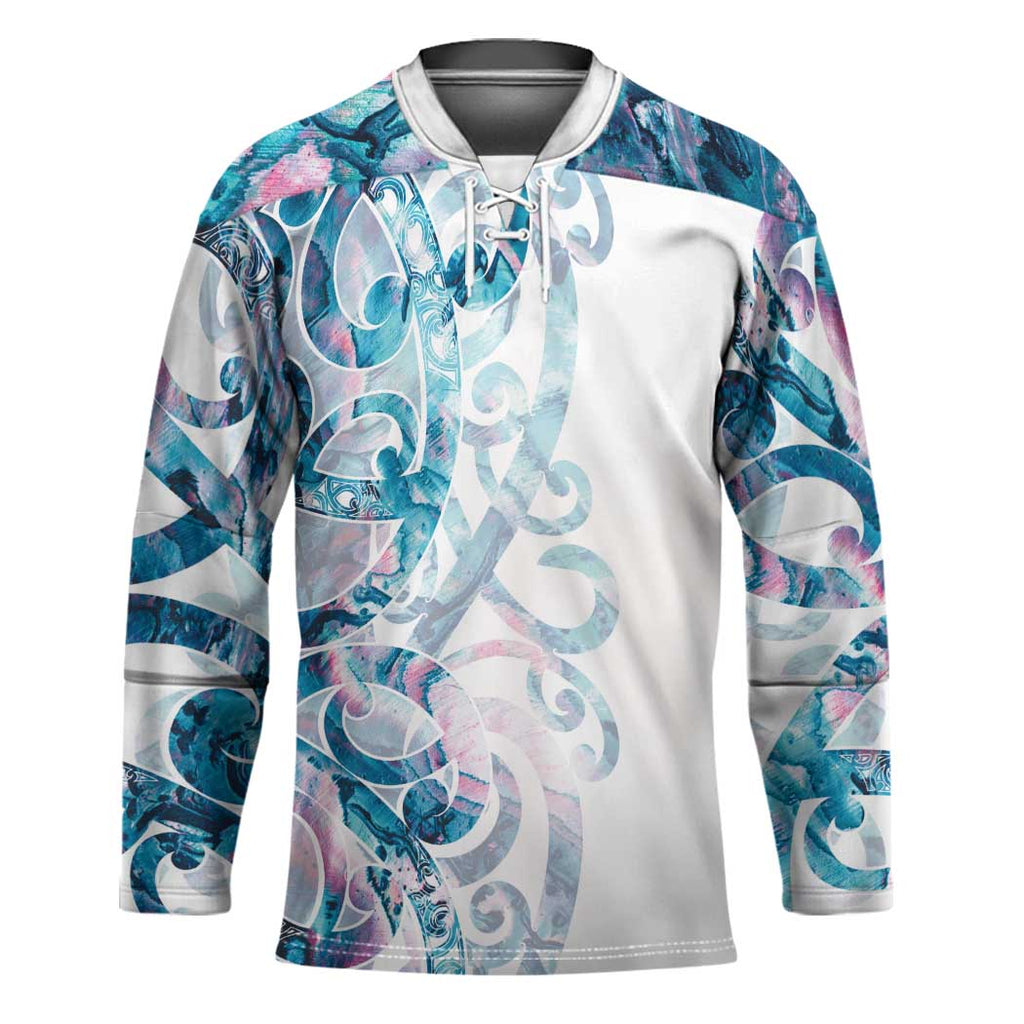 Turquoise Paua Shell Maori Hockey Jersey Koru Kowhaiwhai - Aussie Hoodie