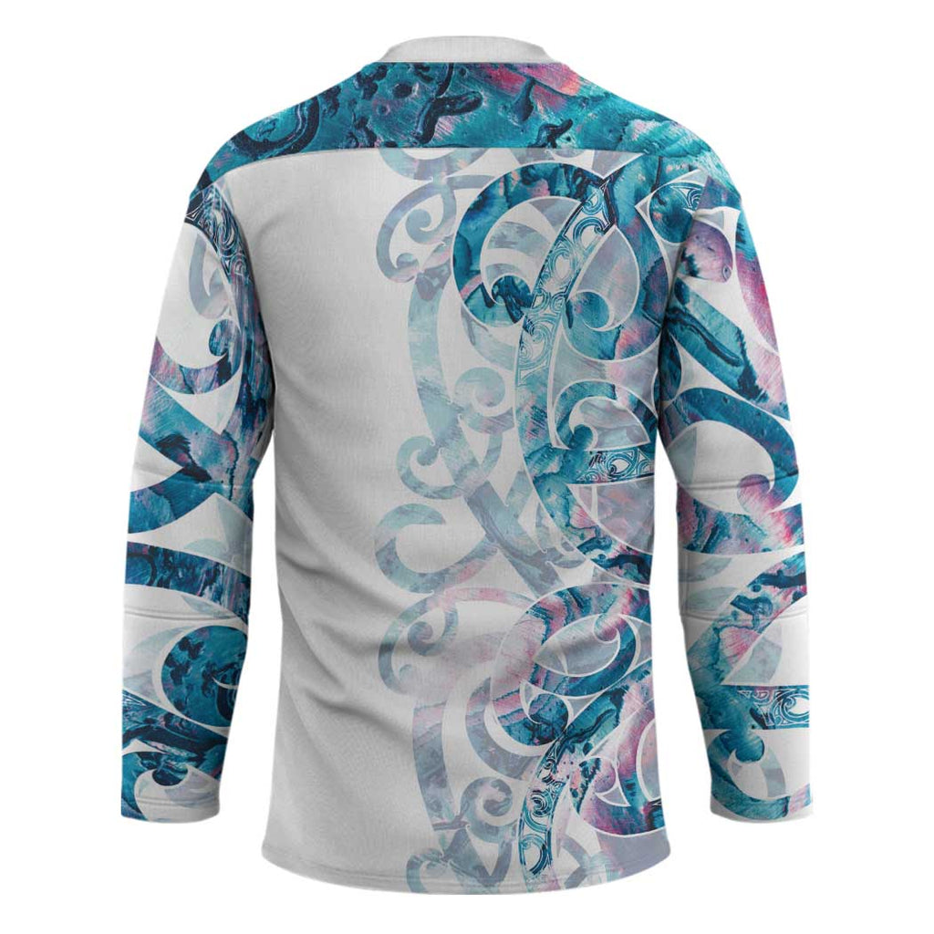 Turquoise Paua Shell Maori Hockey Jersey Koru Kowhaiwhai - Aussie Hoodie