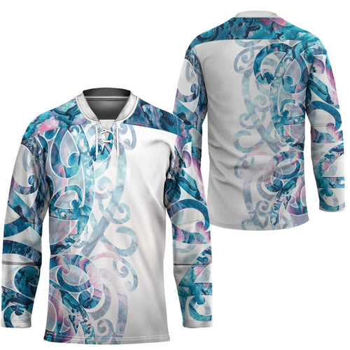 Turquoise Paua Shell Maori Hockey Jersey Koru Kowhaiwhai - Aussie Hoodie