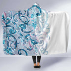Turquoise Paua Shell Maori Hooded Blanket Koru Kowhaiwhai - Aussie Hoodie