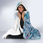 Turquoise Paua Shell Maori Hooded Blanket Koru Kowhaiwhai - Aussie Hoodie