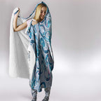 Turquoise Paua Shell Maori Hooded Blanket Koru Kowhaiwhai - Aussie Hoodie