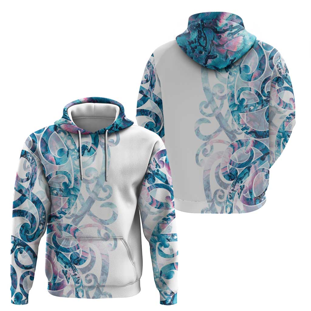 Turquoise Paua Shell Maori Hoodie Koru Kowhaiwhai - Aussie Hoodie