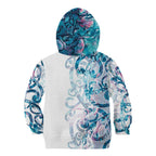 Turquoise Paua Shell Maori Kid Hoodie Koru Kowhaiwhai - Aussie Hoodie