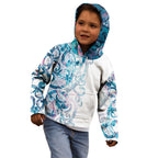 Turquoise Paua Shell Maori Kid Hoodie Koru Kowhaiwhai - Aussie Hoodie