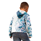 Turquoise Paua Shell Maori Kid Hoodie Koru Kowhaiwhai - Aussie Hoodie