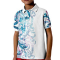 Turquoise Paua Shell Maori Kid Polo Shirt Koru Kowhaiwhai - Aussie Hoodie