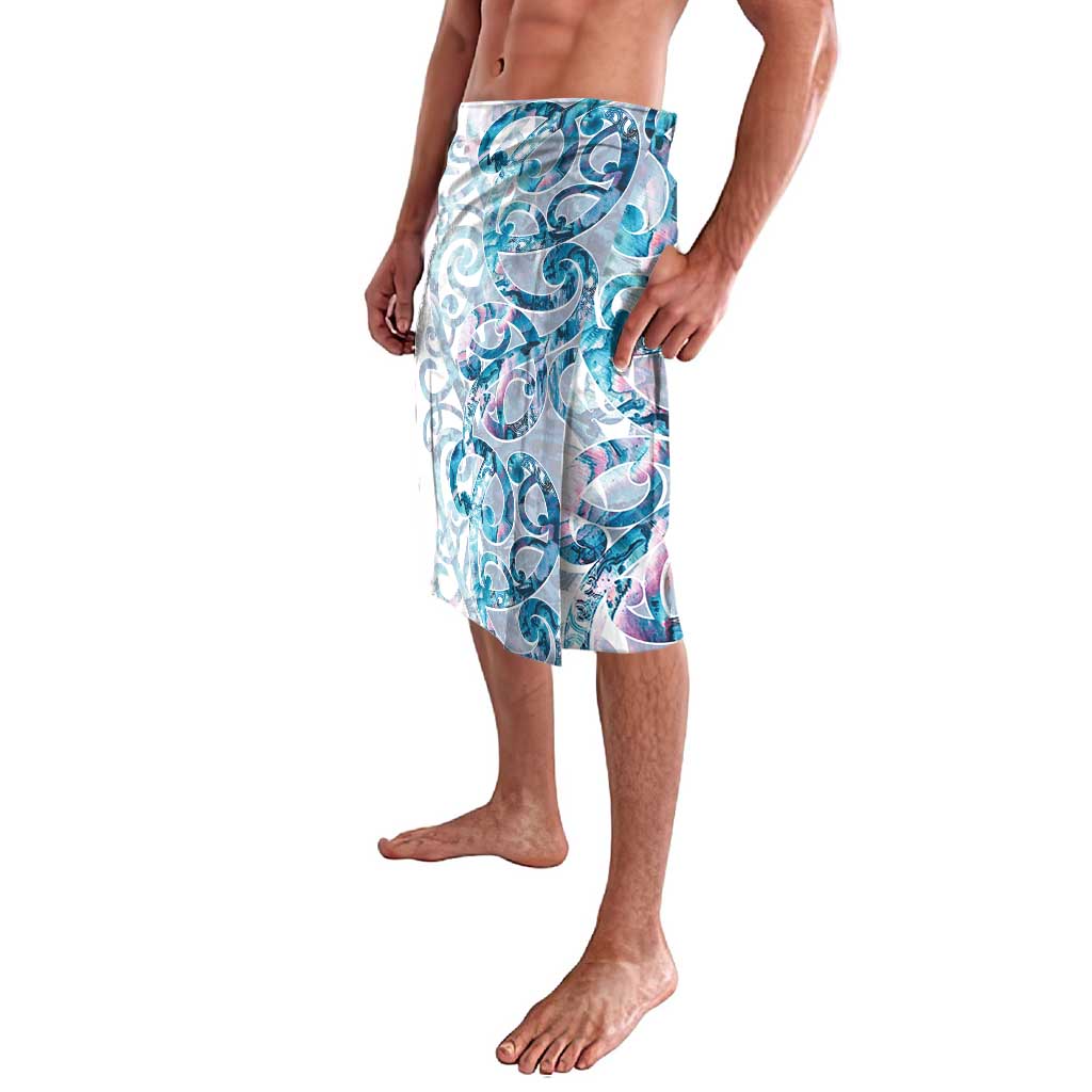 Turquoise Paua Shell Maori Lavalava Koru Kowhaiwhai - Aussie Hoodie