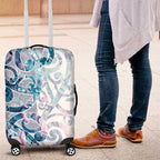Turquoise Paua Shell Maori Luggage Cover Koru Kowhaiwhai - Aussie Hoodie
