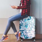 Turquoise Paua Shell Maori Luggage Cover Koru Kowhaiwhai - Aussie Hoodie