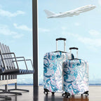 Turquoise Paua Shell Maori Luggage Cover Koru Kowhaiwhai - Aussie Hoodie