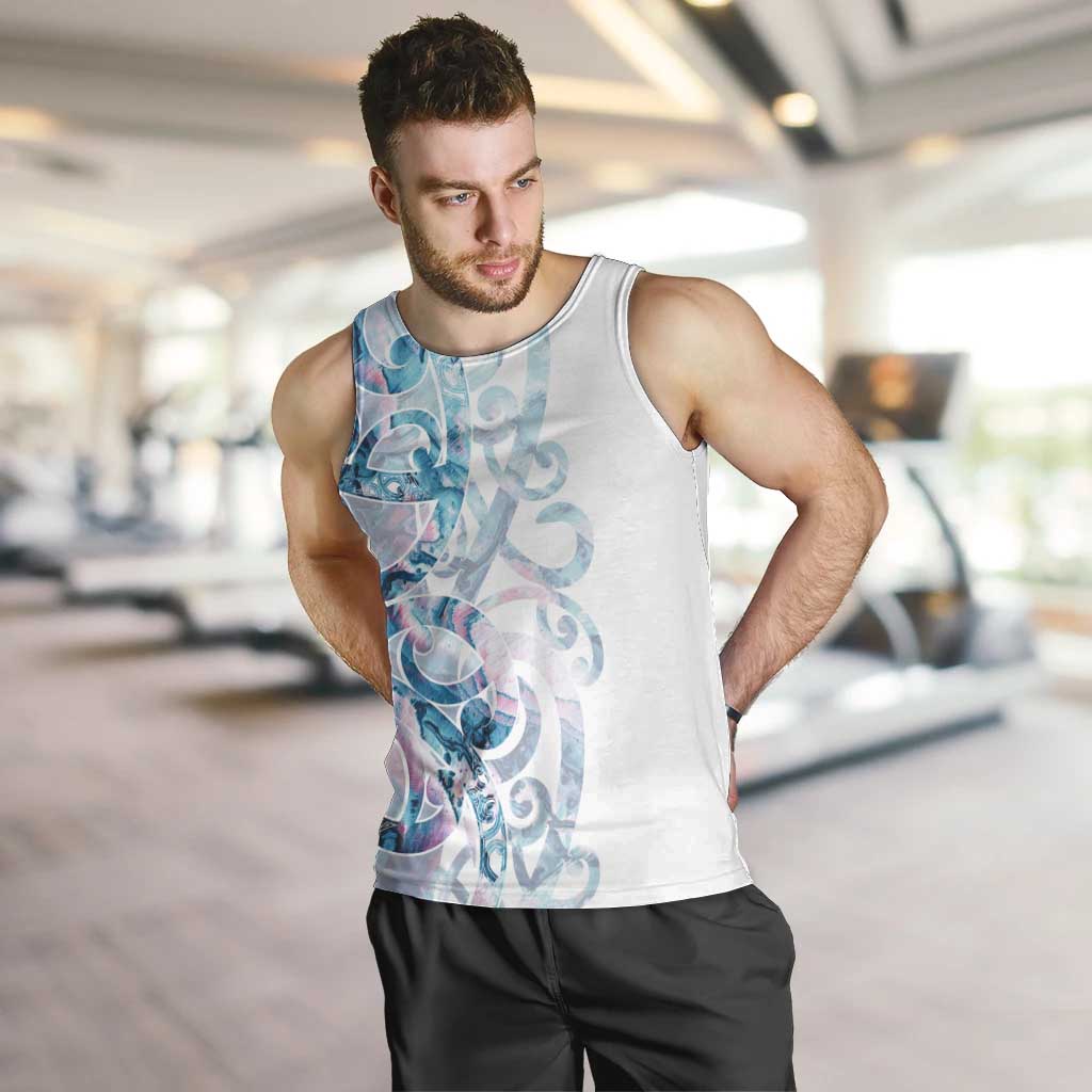 Turquoise Paua Shell Maori Men Tank Top Koru Kowhaiwhai - Aussie Hoodie