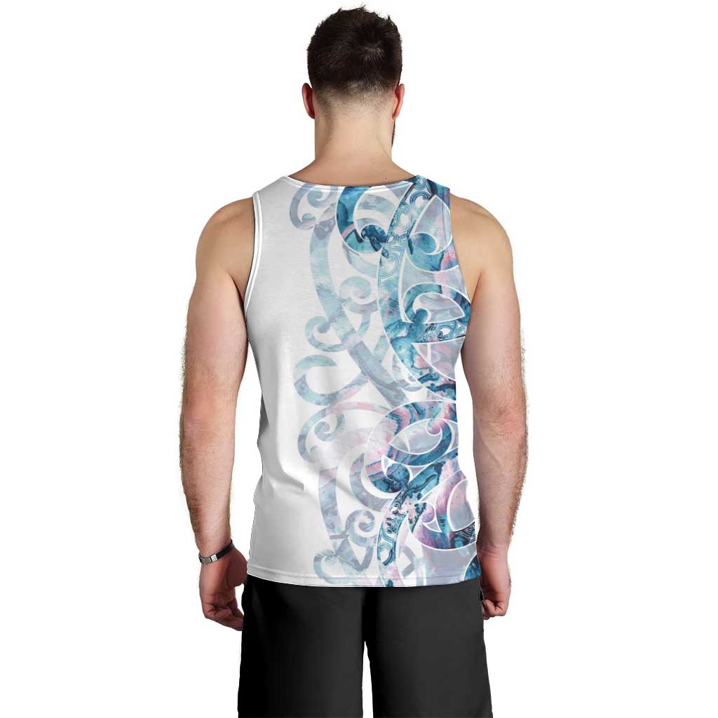 Turquoise Paua Shell Maori Men Tank Top Koru Kowhaiwhai - Aussie Hoodie