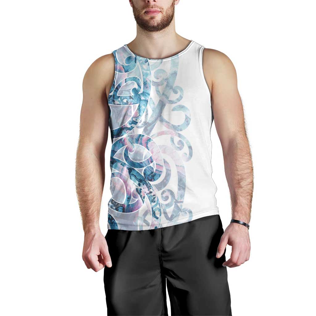 Turquoise Paua Shell Maori Men Tank Top Koru Kowhaiwhai - Aussie Hoodie