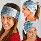 Turquoise Paua Shell Maori Neck Gaiter Koru Kowhaiwhai - Aussie Hoodie