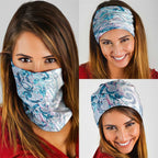 Turquoise Paua Shell Maori Neck Gaiter Koru Kowhaiwhai - Aussie Hoodie