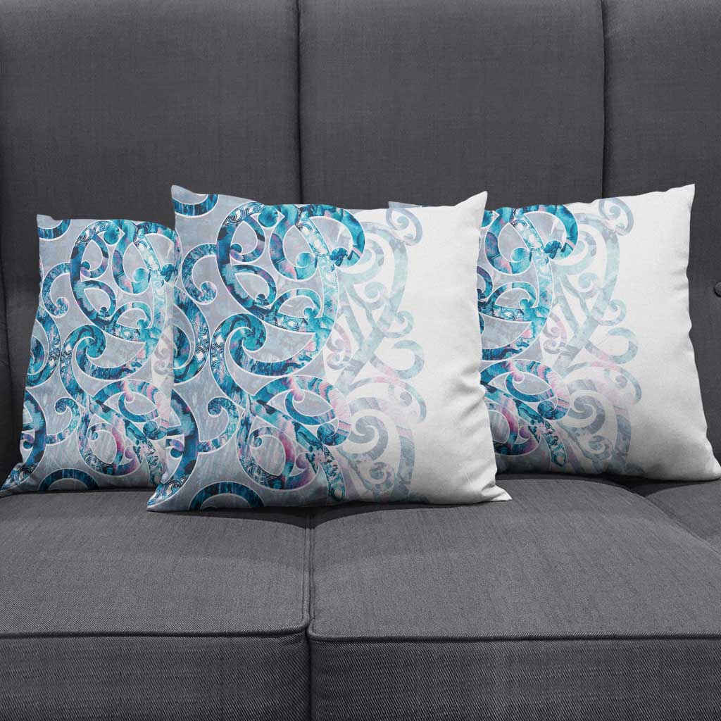 Turquoise Paua Shell Maori Pillow Cover Koru Kowhaiwhai - Aussie Hoodie