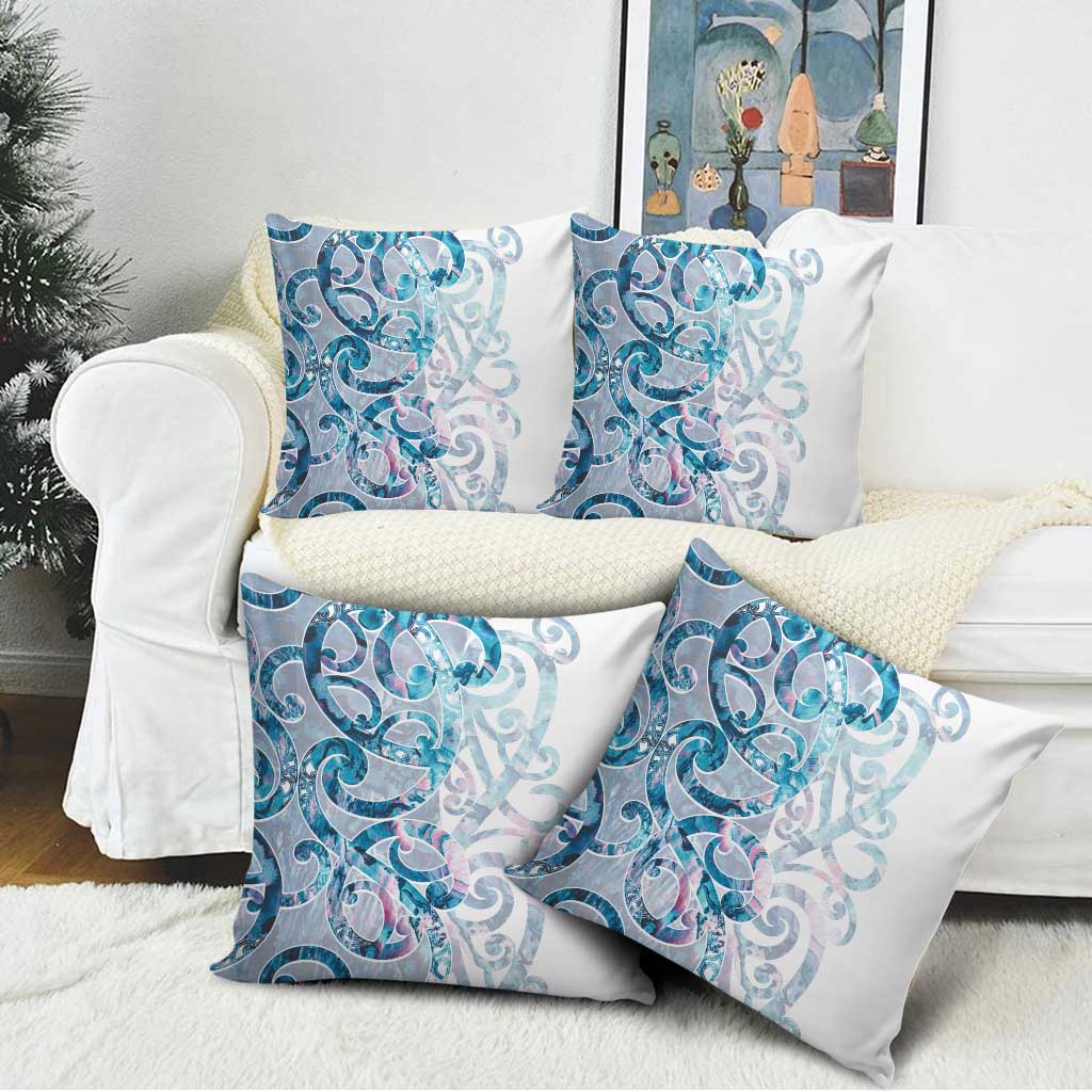 Turquoise Paua Shell Maori Pillow Cover Koru Kowhaiwhai - Aussie Hoodie