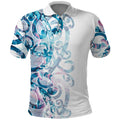 Turquoise Paua Shell Maori Polo Shirt Koru Kowhaiwhai - Aussie Hoodie