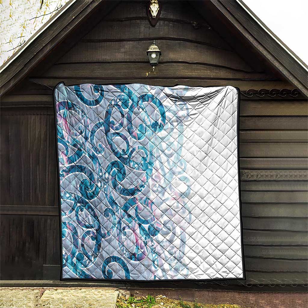 Turquoise Paua Shell Maori Quilt Koru Kowhaiwhai - Aussie Hoodie