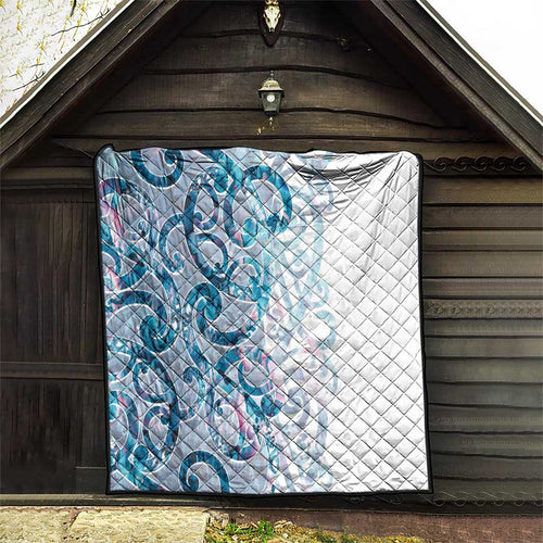 Turquoise Paua Shell Maori Quilt Koru Kowhaiwhai - Aussie Hoodie