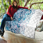 Turquoise Paua Shell Maori Quilt Koru Kowhaiwhai - Aussie Hoodie