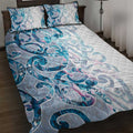 Turquoise Paua Shell Maori Quilt Bed Set Koru Kowhaiwhai - Aussie Hoodie