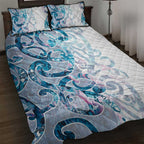 Turquoise Paua Shell Maori Quilt Bed Set Koru Kowhaiwhai - Aussie Hoodie