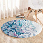 Turquoise Paua Shell Maori Round Carpet Koru Kowhaiwhai - Aussie Hoodie