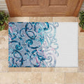 Turquoise Paua Shell Maori Rubber Doormat Koru Kowhaiwhai - Aussie Hoodie