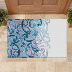 Turquoise Paua Shell Maori Rubber Doormat Koru Kowhaiwhai - Aussie Hoodie
