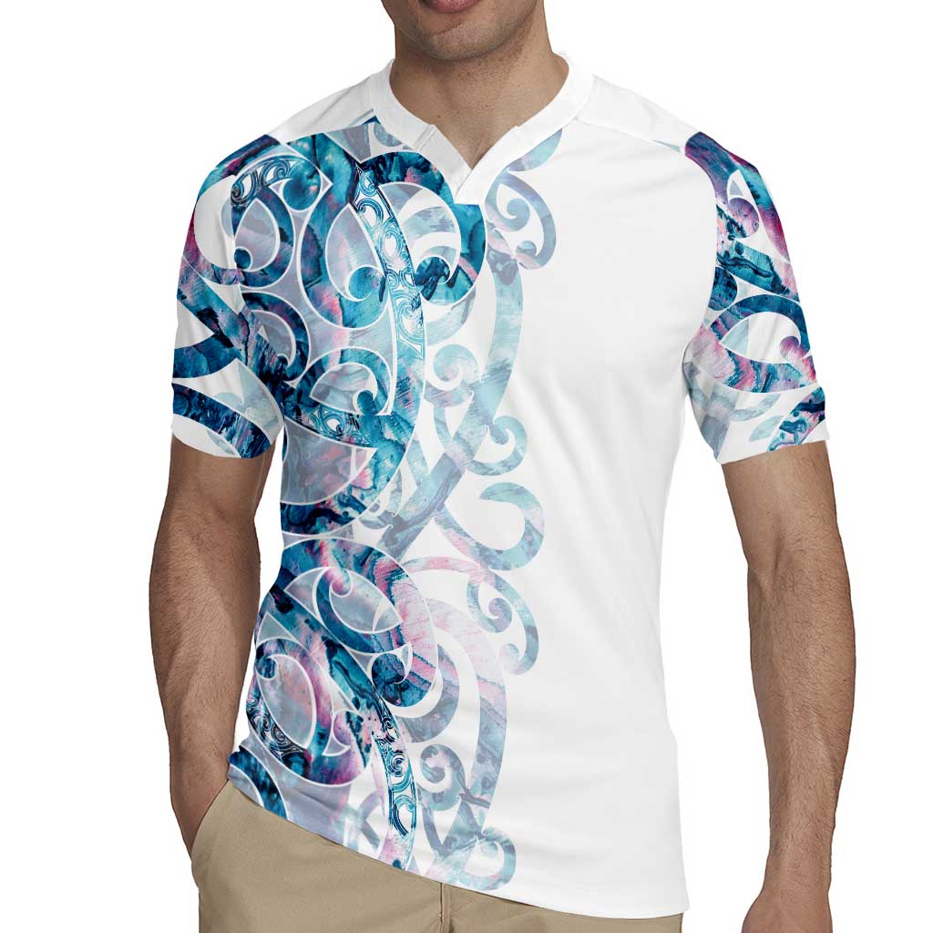 Turquoise Paua Shell Maori Rugby Jersey Koru Kowhaiwhai - Aussie Hoodie