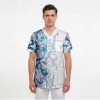 Turquoise Paua Shell Maori Scrub Top Koru Kowhaiwhai - Aussie Hoodie