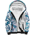 Turquoise Paua Shell Maori Sherpa Hoodie Koru Kowhaiwhai - Aussie Hoodie