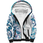 Turquoise Paua Shell Maori Sherpa Hoodie Koru Kowhaiwhai - Aussie Hoodie