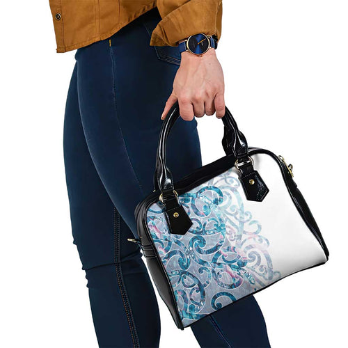 Turquoise Paua Shell Maori Shoulder Handbag Koru Kowhaiwhai - Aussie Hoodie