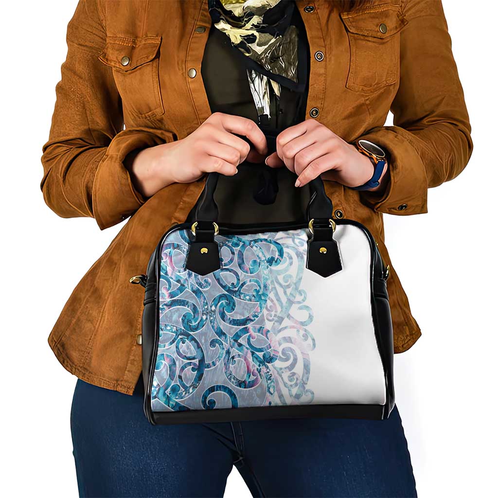 Turquoise Paua Shell Maori Shoulder Handbag Koru Kowhaiwhai - Aussie Hoodie