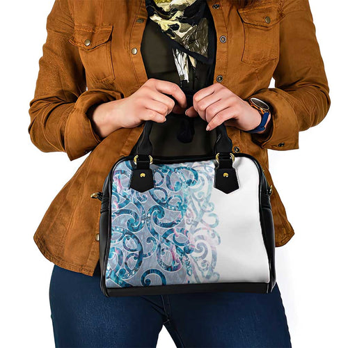 Turquoise Paua Shell Maori Shoulder Handbag Koru Kowhaiwhai - Aussie Hoodie