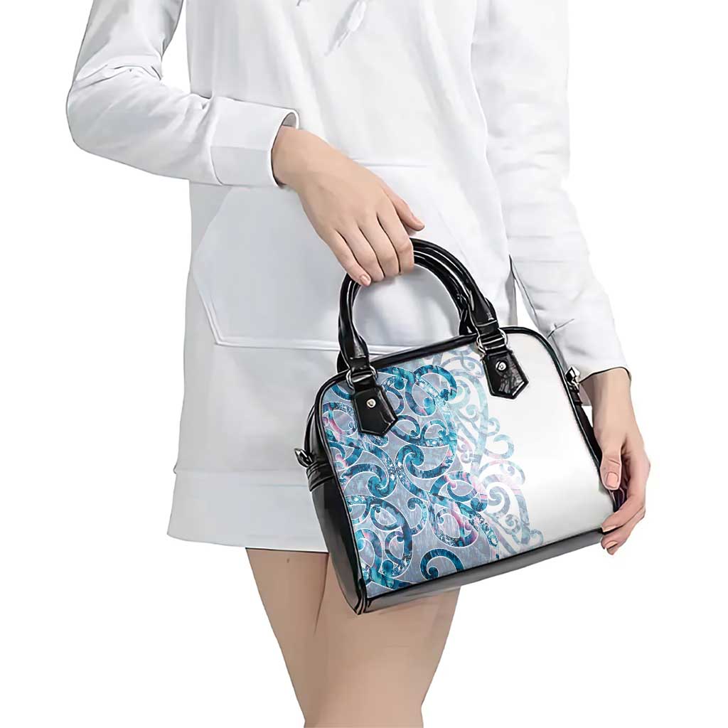Turquoise Paua Shell Maori Shoulder Handbag Koru Kowhaiwhai - Aussie Hoodie