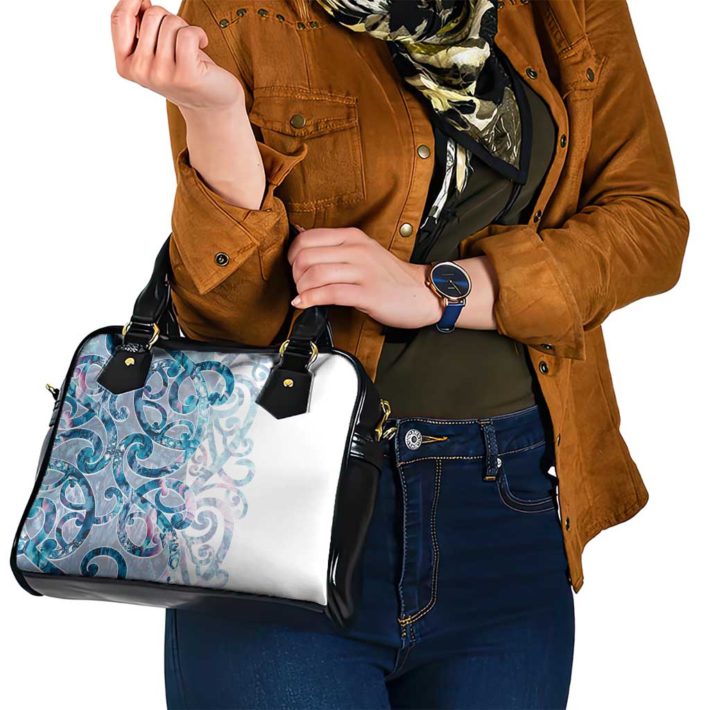 Turquoise Paua Shell Maori Shoulder Handbag Koru Kowhaiwhai - Aussie Hoodie