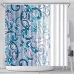 Turquoise Paua Shell Maori Shower Curtain Koru Kowhaiwhai - Aussie Hoodie